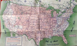 Circa 1950 Montana Road Map Phillips 66 Petroleum Company Advertising