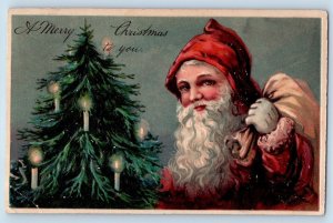 PFB Postcard Christmas Santa Claus With Sack Of Toys Woodland Washington WA