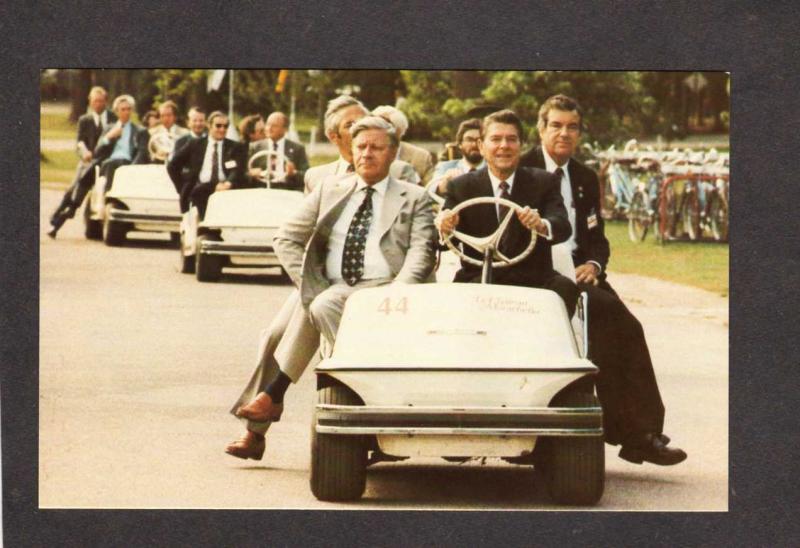 President Ronald Reagan Ottawa Golf Cart Helmut Schmidt German Canada Ontario