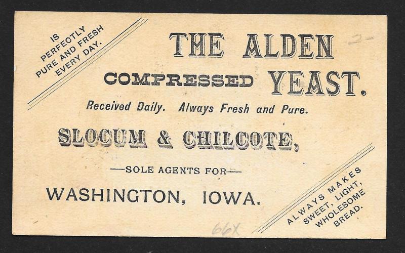 VICTORIAN TRADE CARD Alden Yeast Roses