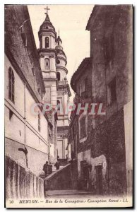 Old Postcard Menton Conception Street