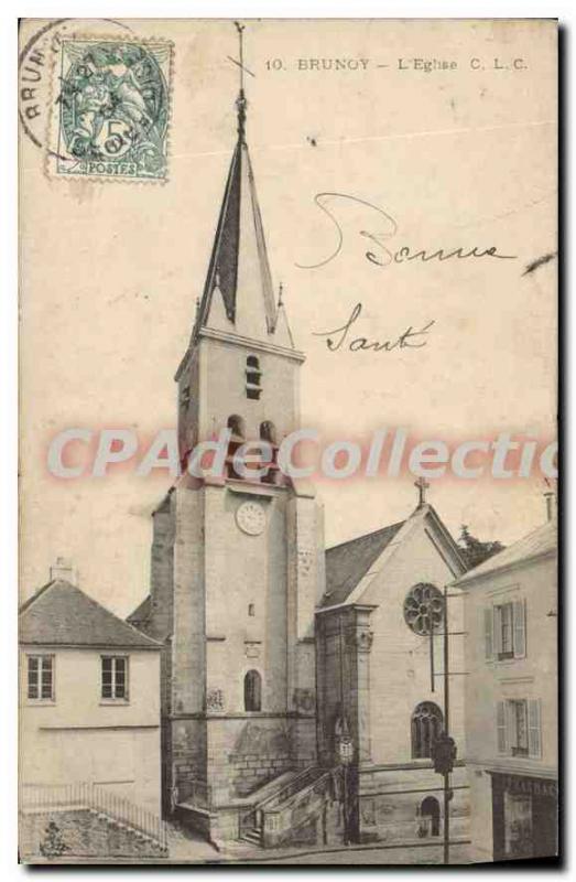 Old Postcard Brunoy the church