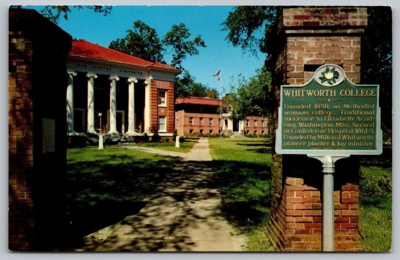 Postcard Whitworth College Brookhaven Mississippi