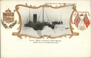 Steamer Ship Ice DGS MINTO Pictou NS Georgetown Prince Edward Island Postcard