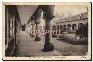 Postcard Old Lycee Banville Moulins The Court & # 39honneur
