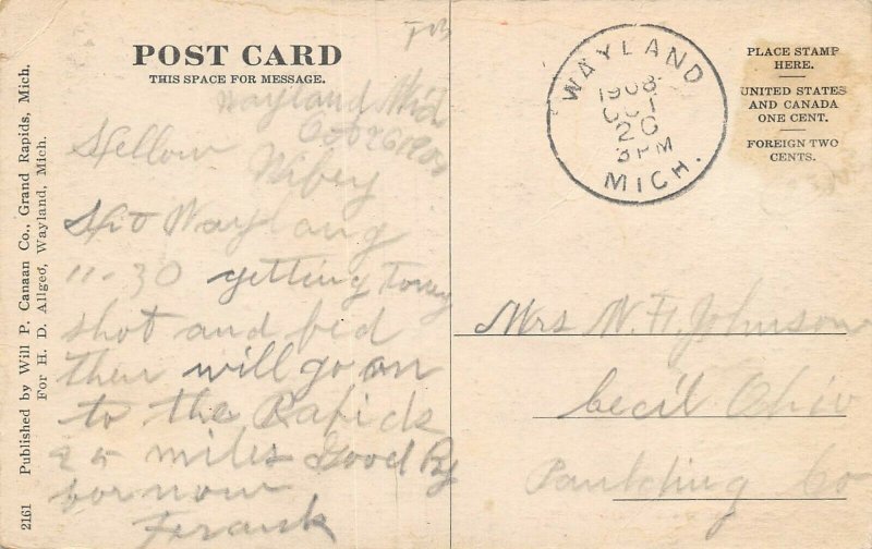LP97  Wayland Michigan Postcard st view
