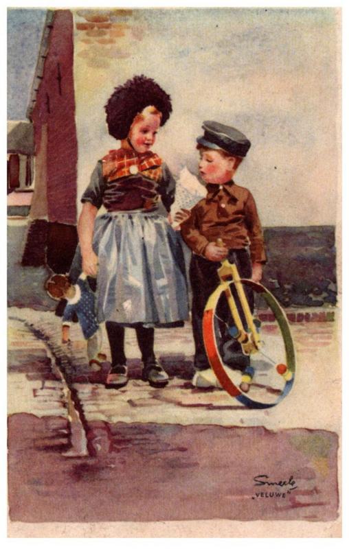 Valentine  Dutch Boy on Unicycle