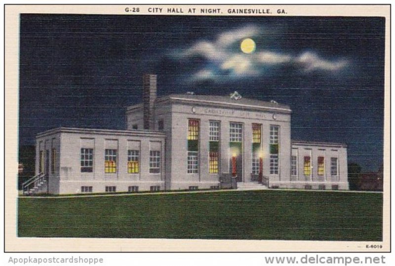 Georgia Gainesville City Hall At Night