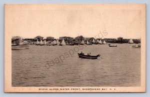 J99/ Sheepshead Bay New York Postcard c1910 Boats Water Front Sailboat 284