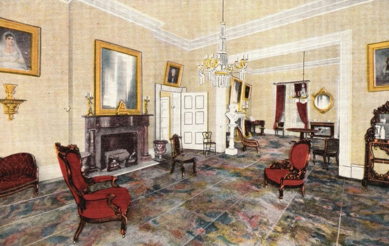 Vintage Postcard 1910's Drawing Room of Hermitage Home of Gen. Andrew Jackson TN