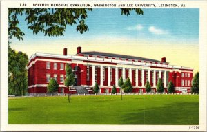 Doremus Memorial Gymnasium Washington Lee Univeristy Lexington VA Postcard VTG 