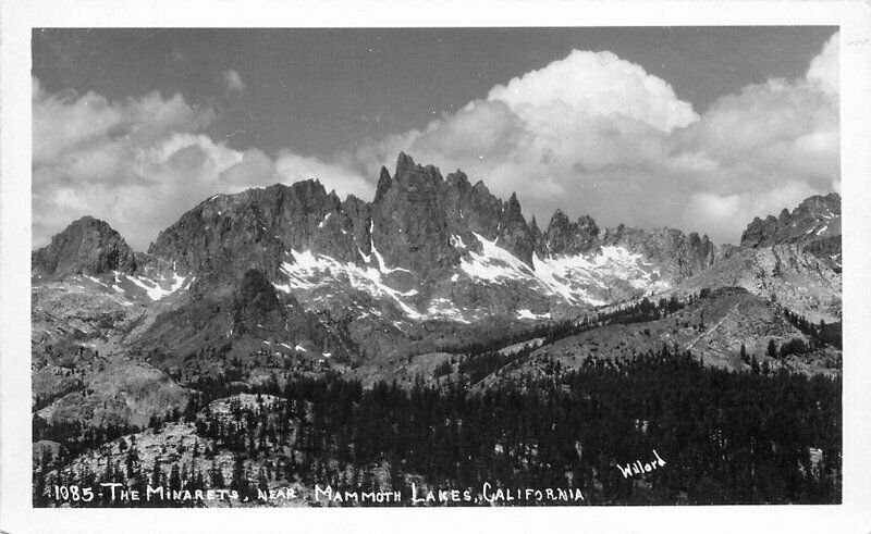 Minarets Mammoth lake Mono California Willard RPPC Photo Postcard 21-3696