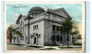 1924 Christian Science Church, Bloomington Illinois IL Posted Postcard