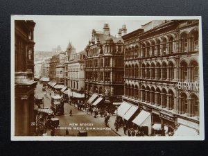 West Midlands BIRMINGHAM New Street showing AUSTIN REED LTD c1930s RP Postcard