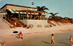 Flamingo Beach Club Bonaire Netherlands West Indies Kids Woman Flag Postcard 