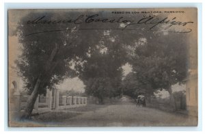 Early Paseo DE Los Martires Remedios Cuba Real Photo RPPC Postcard (F6)