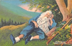 Rip Van Winkle Catskill Mountains, New York, USA 1955 writing on front