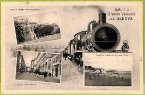aa9005 VINTAGE POSTCARD GENOA CITY: High Speed Greetings from Genoa-