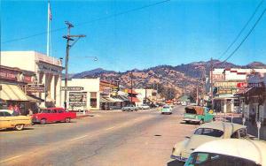 Calistoga CA Storefronts Bank America Old Cars Postcard