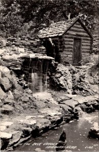 RPPC Waterfall and Mill In the Rock Garden, Fairbury NE Vintage Postcard X41