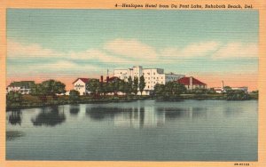 Vintage Postcard Henlopen Hotel from Du Pont Lake Rehoboth Beach Delaware DE