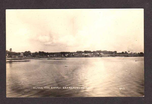 ME View Shore SEARSPORT MAINE Real Photo Postcard RPPC Postcard