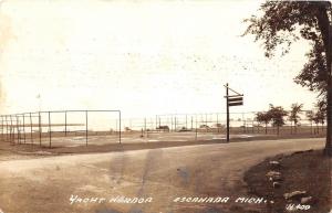 E47/ Escanaba Michigan Mi Real Photo RPPC Postcard 1943 Yacht Harbor Boats