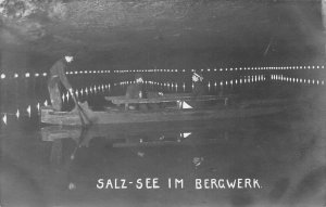 A074 Germany Salz-See Salt Lake im Bergwerk Workers RPPC vintage postcard
