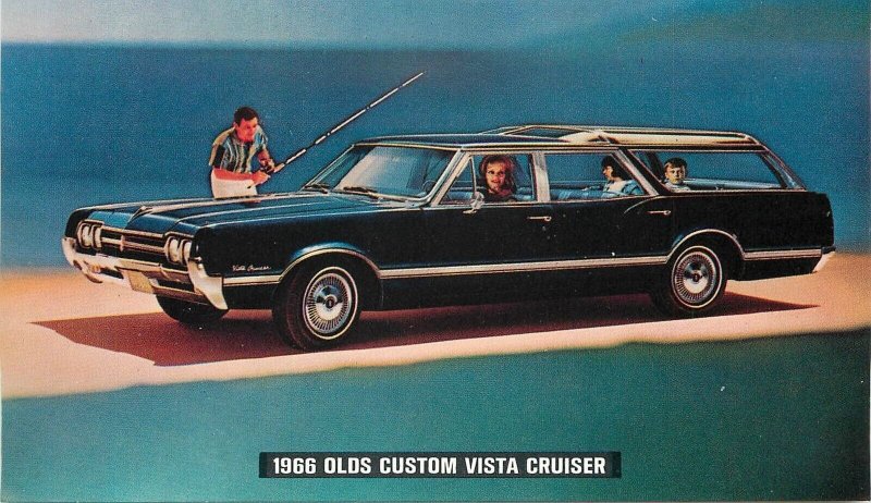 Postcard 1966 Olds Custom Vista Cruiser auto dealer Advertising 23-6959