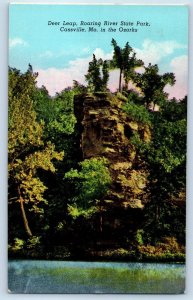 1946 Cassville Missouri Postcard Deer Leap Roaring River State Park Ozarks