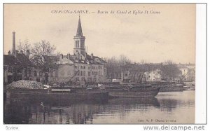 Bassin Du Canal Et Eglise St Cosme, Chalon-sur-Saône (Saône-et-Loire), Fran...