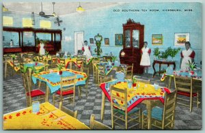 Old Summer Tea Room Vicksburg Mississippi MS UNP Unused Linen Postcard J8