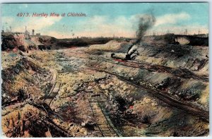 c1910s Chisholm MN Hartley Iron Mine Steam Excavator Crane Railway Postcard A102