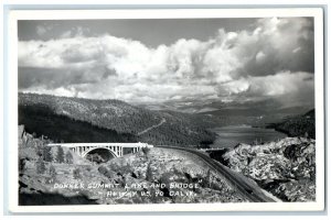 c1940's Donner Summit Lake And Bridge Hi-Way US 40 CA RPPC Photo Postcard