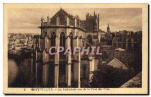 Postcard Old Montpellier La Cathedrale view of the Tower of Pines