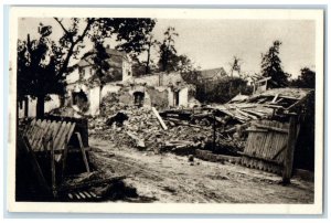 1945 Velka Polomi Silesian Village Destroyed Houses Czech Republic Postcard