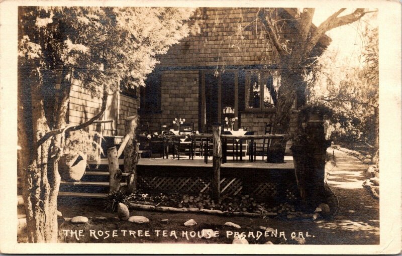 1913 Real Photo Postcard The Rose Tree Tea House in Pasadena