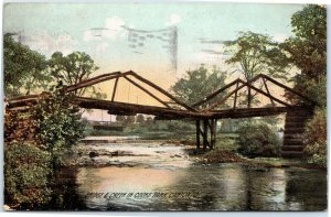 postcard Bridge and Creek in Cooks Park, Canton, Ohio