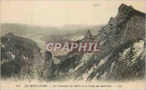 Old Postcard Mont Dore fireplaces of the devil and the valley of Mont Dore