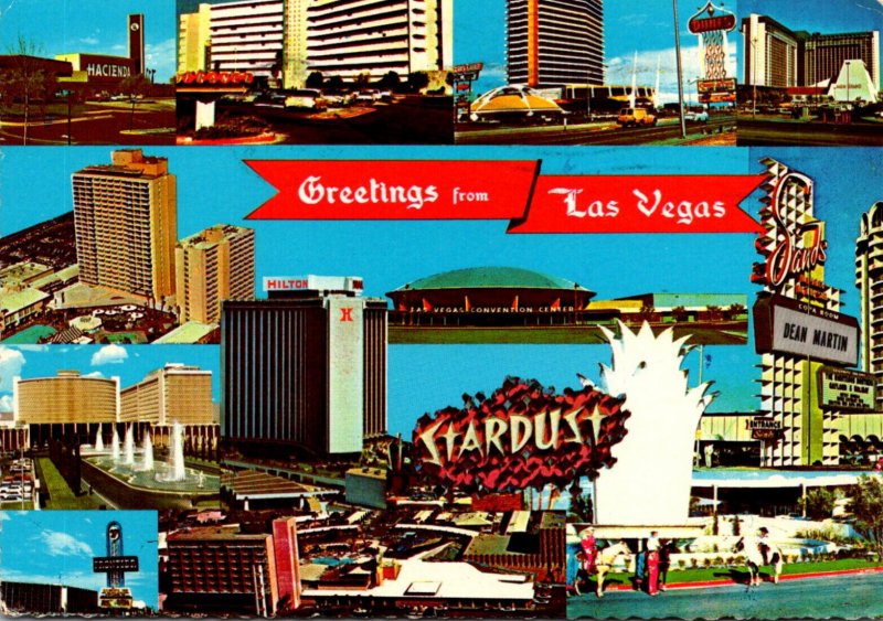 Nevada Las Vegas Multi View The Strip Hotels 1978