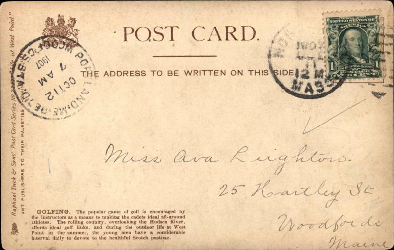 West Point NY Golf Golfing c1905 Postcard