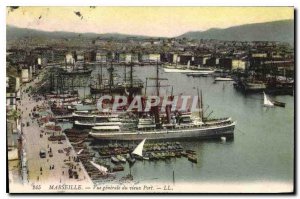 Old Postcard Marseille General view of Old Port Yacht