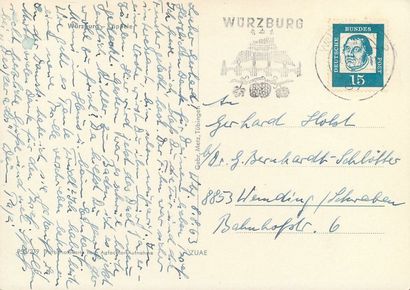 Postcard Germany Wurzburg Kappele