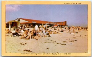 Postcard - Beach Scene showing Casino at Atlantic Beach - Westerly, Rhode Island