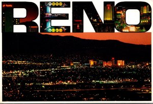 Nevada Reno Skyline View At Night
