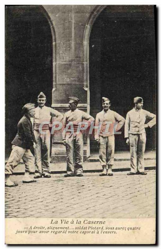 Postcard Old Barracks Army Soldier Plotard