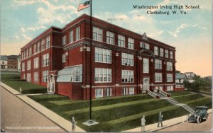 Postcard WV Clarksburg - Washington Irving High School