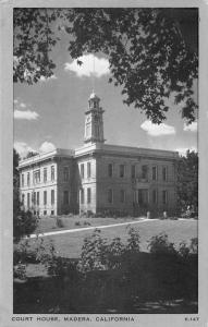 Madera California Court House Street View Antique Postcard K60255