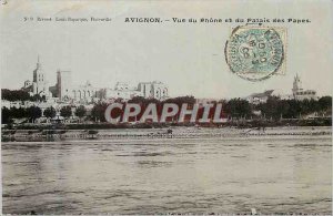 Old Postcard View of Rhone Avignon and the Palais des Papes