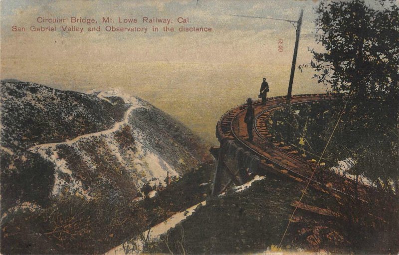 Circular Bridge, Mt. Lowe Railway, CA San Gabriel Valley c1910s Vintage Postcard